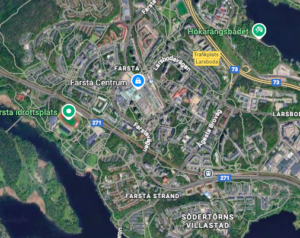 Allmänna Rörjourens servicebil under ett VVS-uppdrag i Farsta.